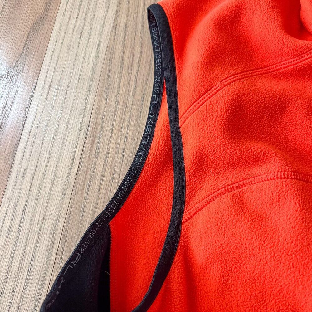 RLX Ralph Lauren Mens Sz Medium Fleece Full-Zip Vest Neon Orange Black - Picture 6 of 13